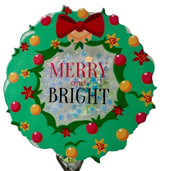 Holiday Badge Reels Set of 3 Christmas ID tag Holders Gift Set - Picture 7 of 12